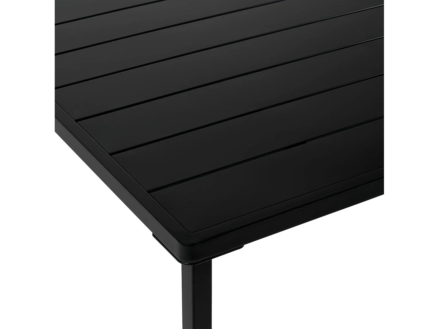 Table de jardin AZALEA rectangulaire noir, 140 x 75 x 80 cm en métal