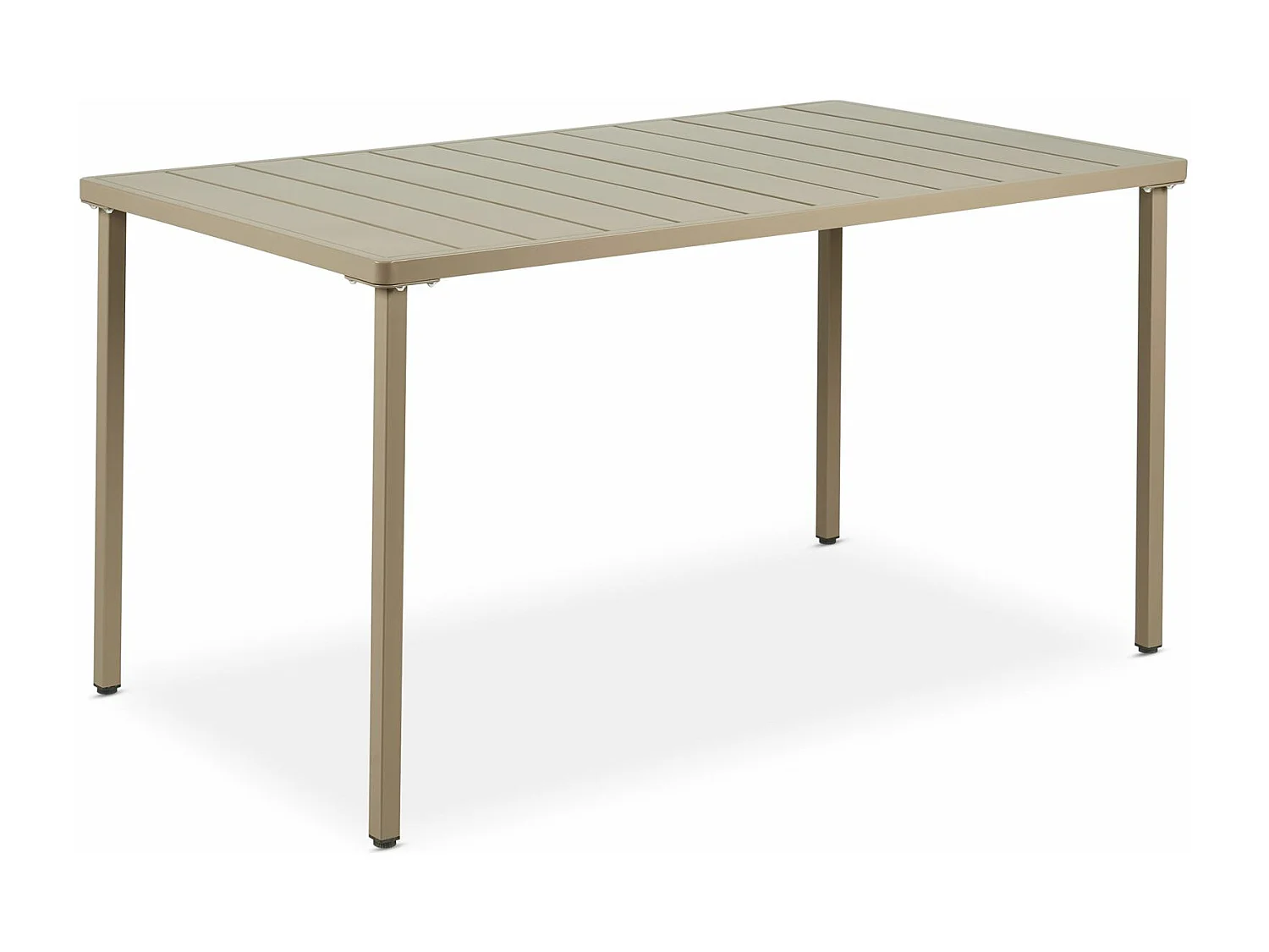 Table de jardin AZALEA rectangulaire, coloris champagne 140 x 75 x 80 cm en métal