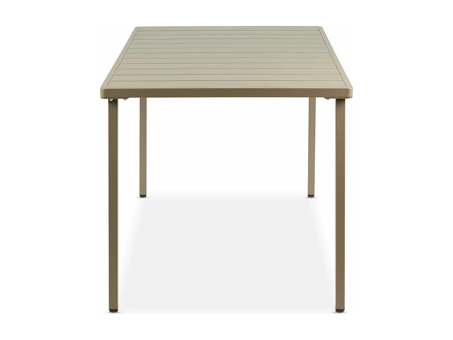Table de jardin AZALEA rectangulaire, coloris champagne 140 x 75 x 80 cm en métal