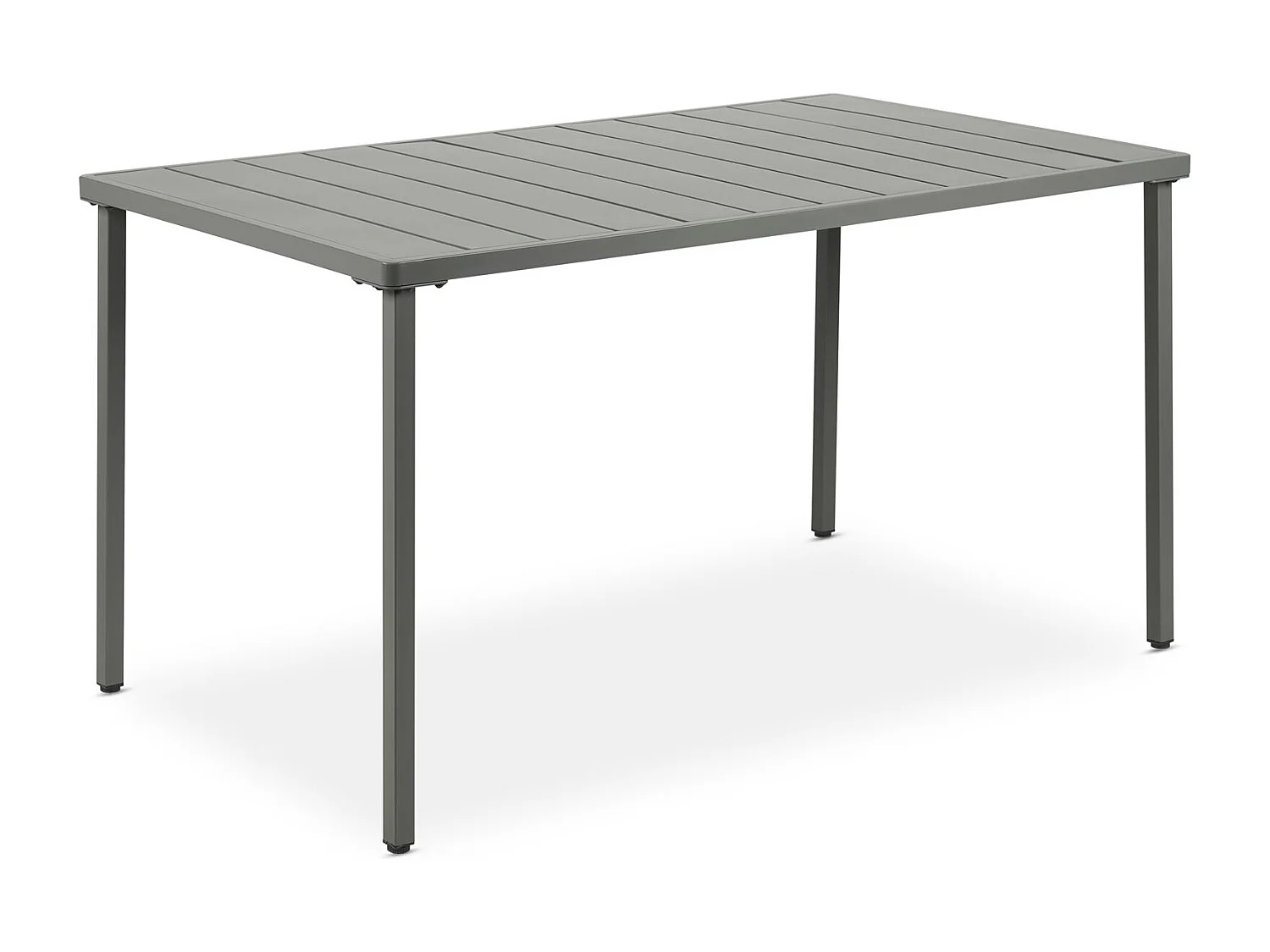 Table de jardin AZALEA rectangulaire gris, 140 x 75 x 80 cm en métal