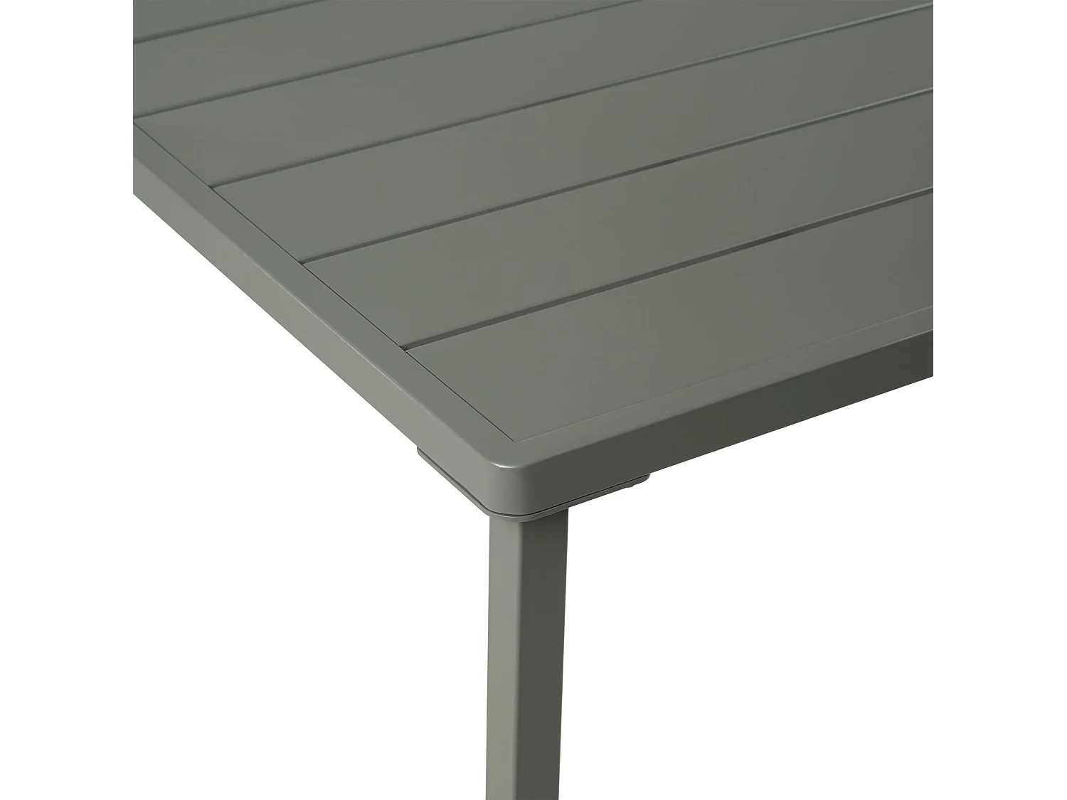 Table de jardin AZALEA rectangulaire gris, 140 x 75 x 80 cm en métal