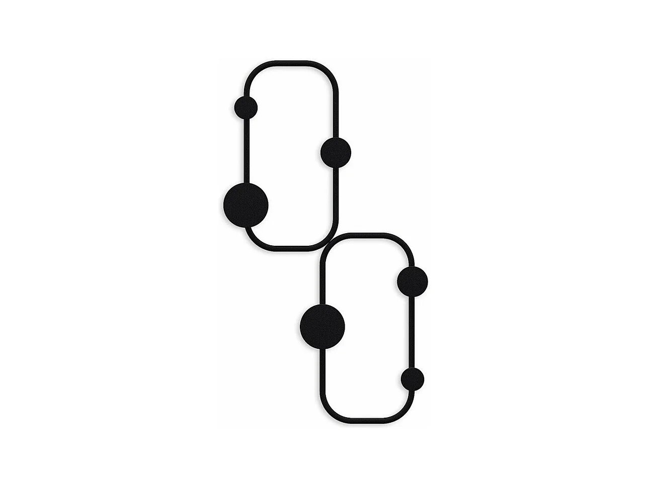 Appendiabiti da parete design organico con 5 ganci in metallo nero H48 cm - LADYBUG