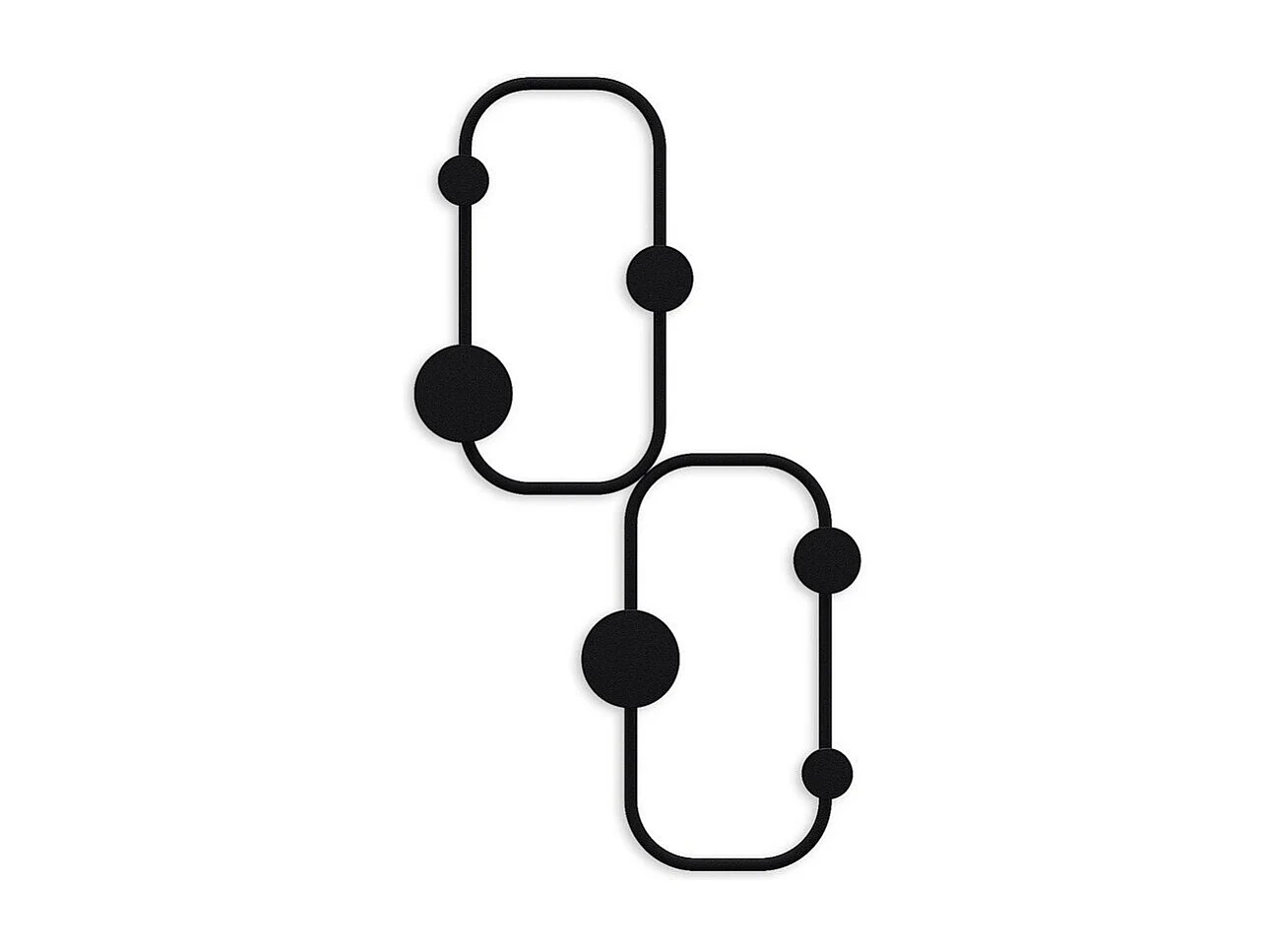 Cabide de parede de design orgânico com 5 ganchos em metal preto H48 cm - LADYBUG