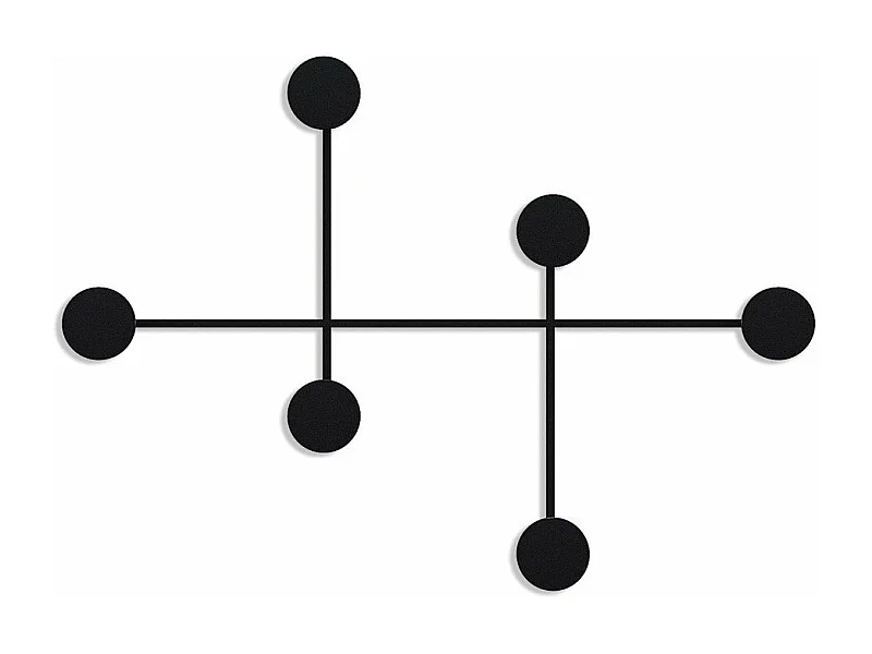 Porte manteaux mural 6 patères en métal H60 cm - DAMA