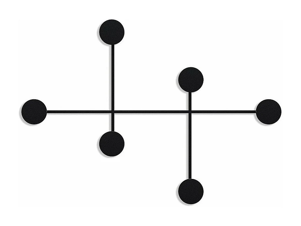 Porte manteaux mural 6 patères en métal H60 cm - DAMA