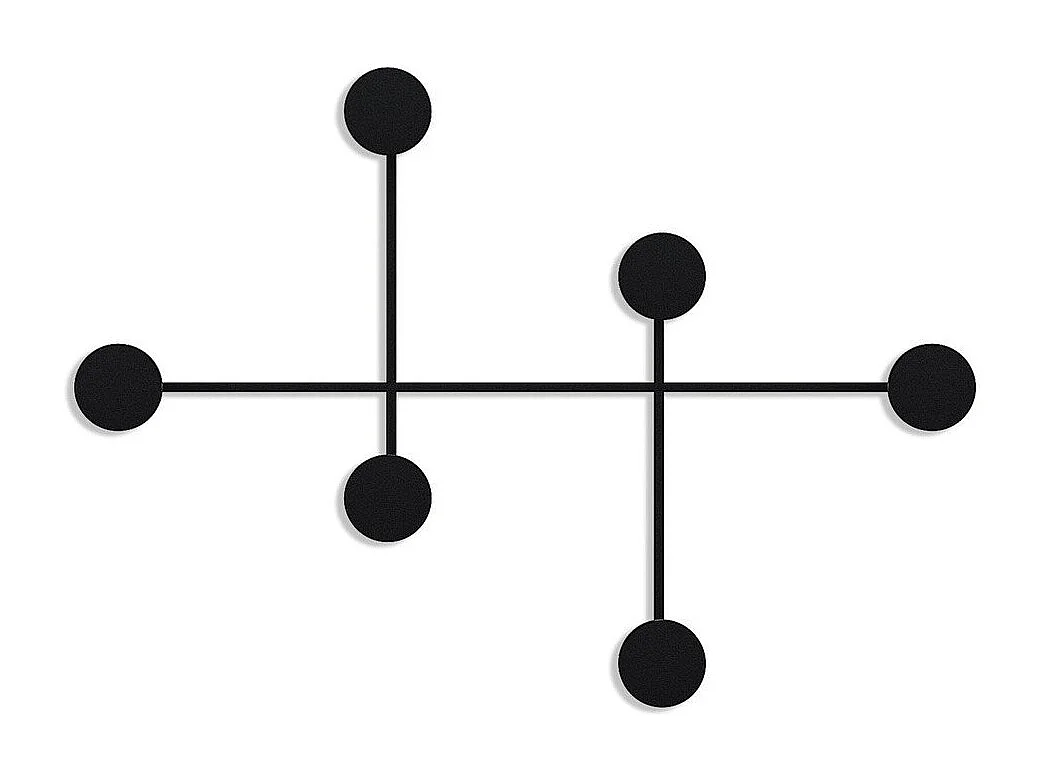 Cabideiro de parede 6 ganchos em metal H60 cm - DAMA