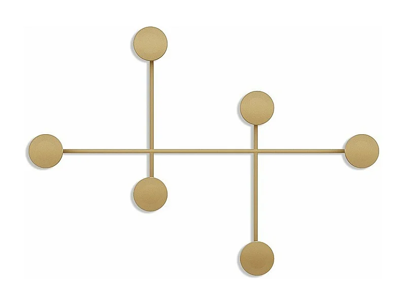 Kapstok voor aan de muur met 6 haken in zwart metaal H60 cm – DAMA