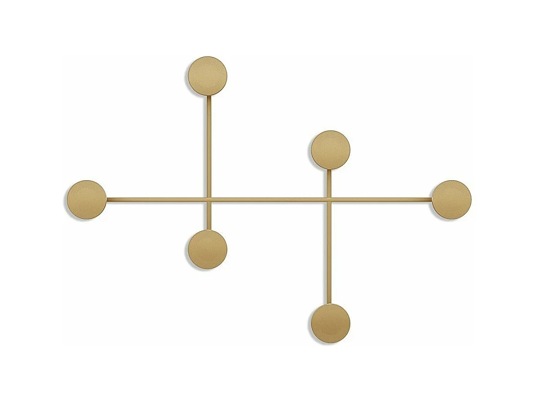 Porte manteaux mural 6 patères en métal H60 cm - DAMA