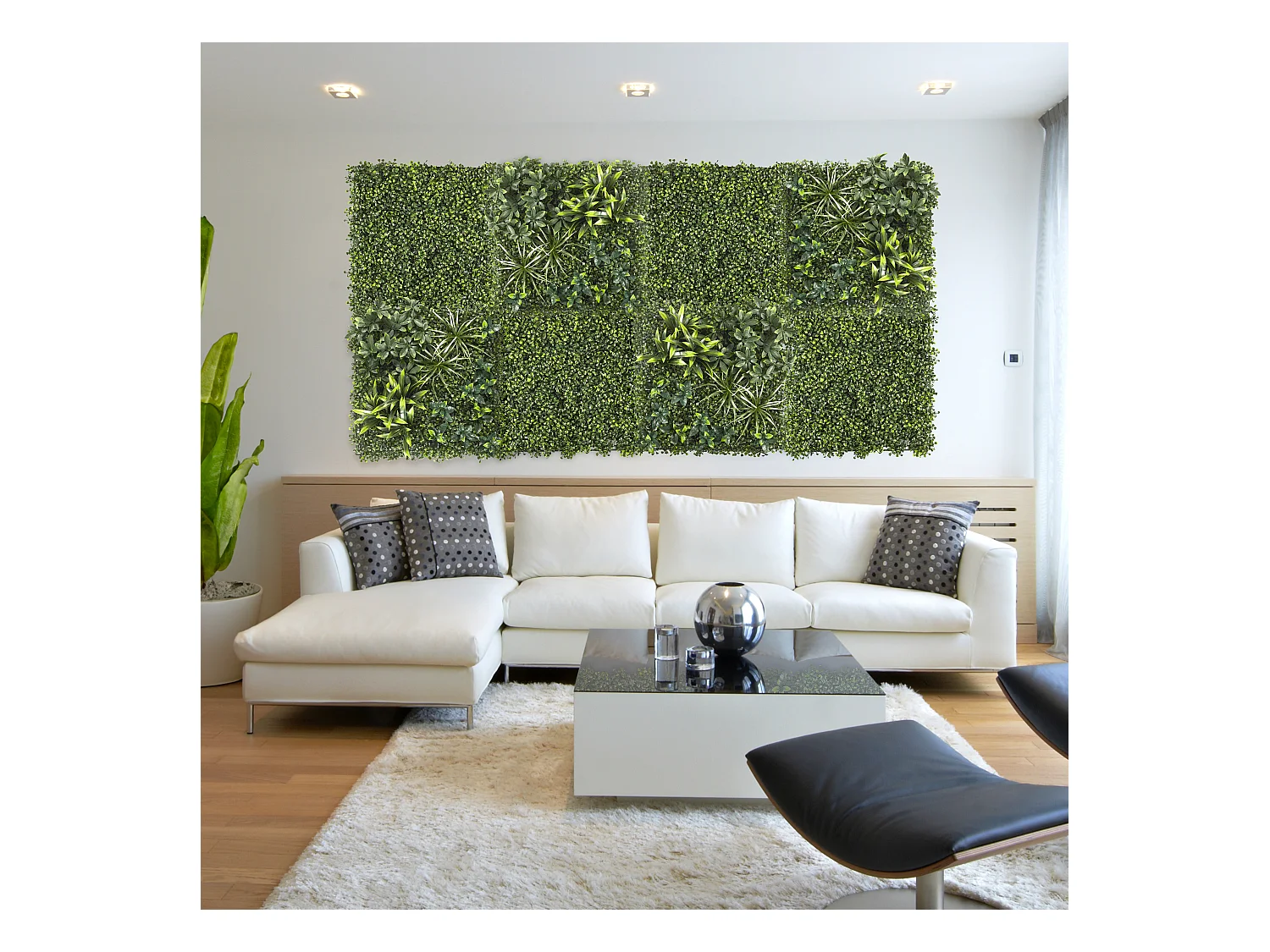 Mur Vegetal Artificiel Feuillage Vert