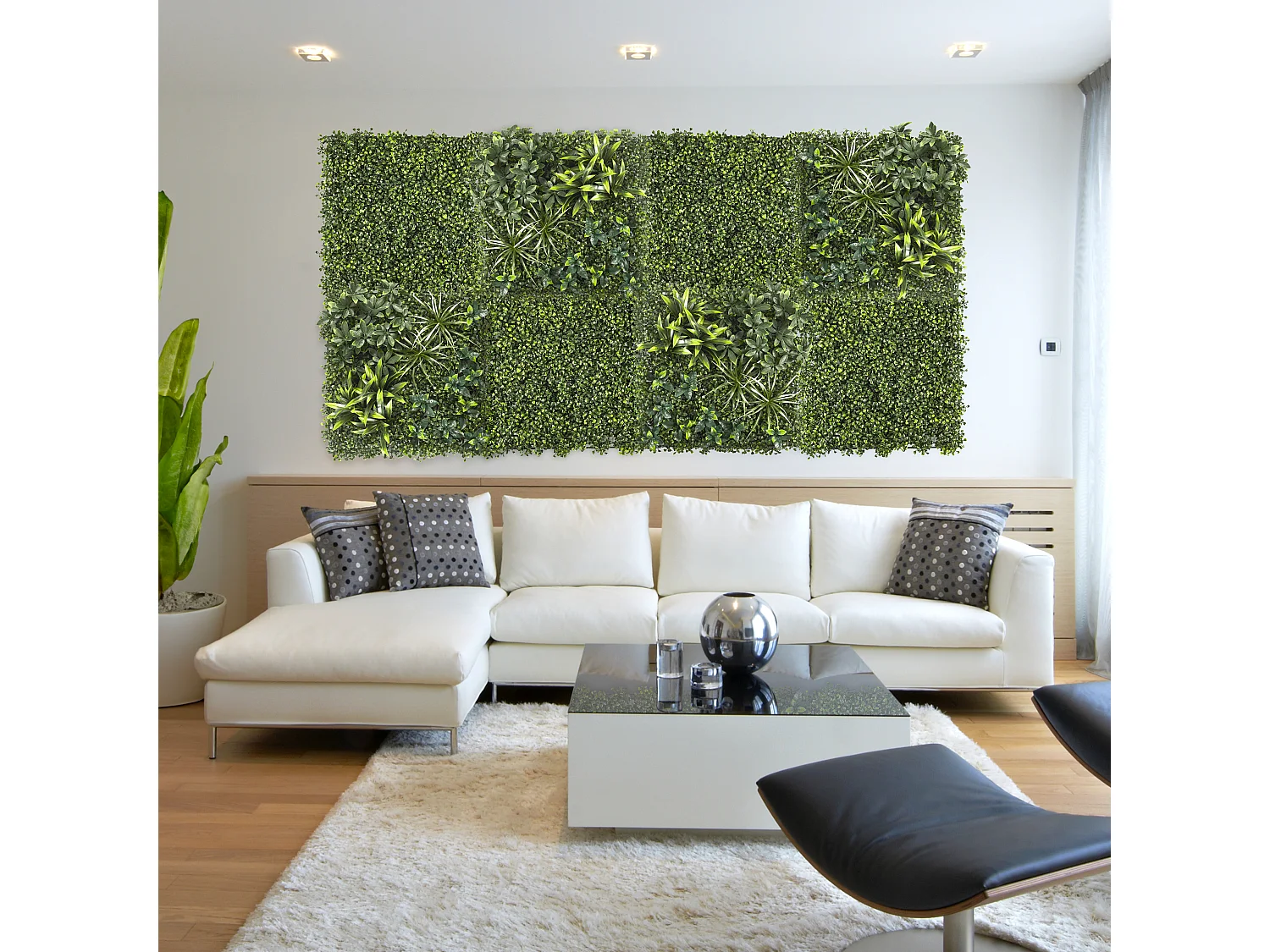 Mur Vegetal Artificiel Feuillage Vert