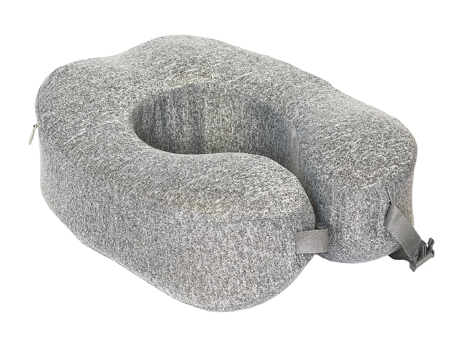 Coussin De Voyage Memoire De Forme Enroulable Gris