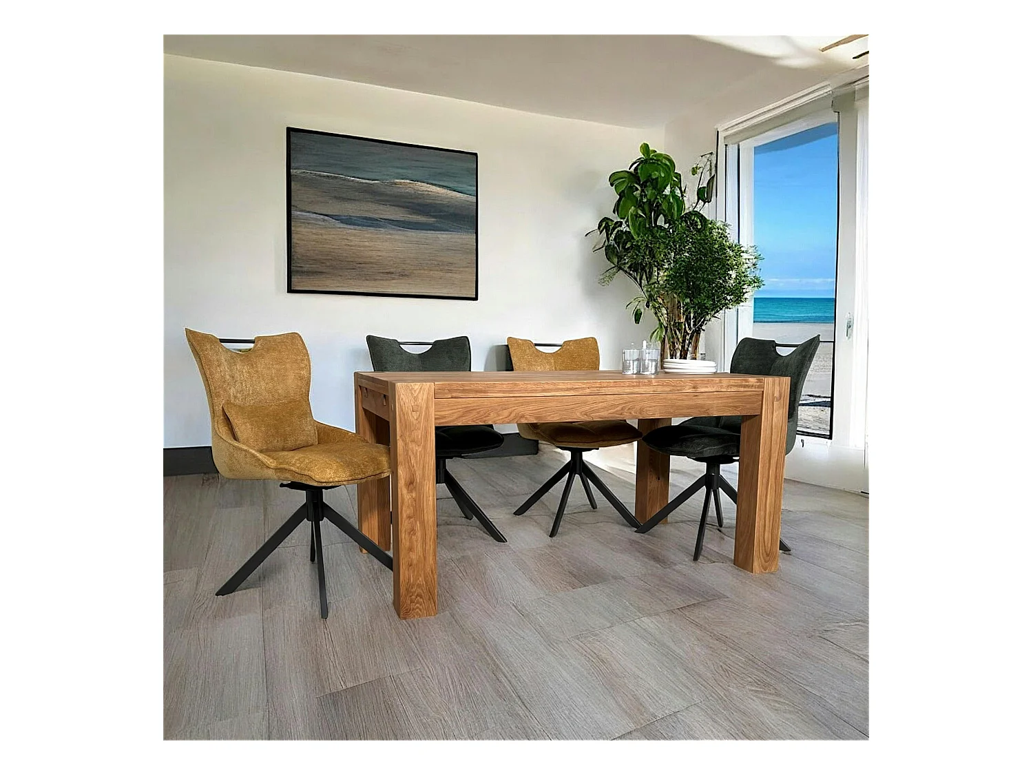 Table à manger extensible bois de chêne 150-250 FJORD