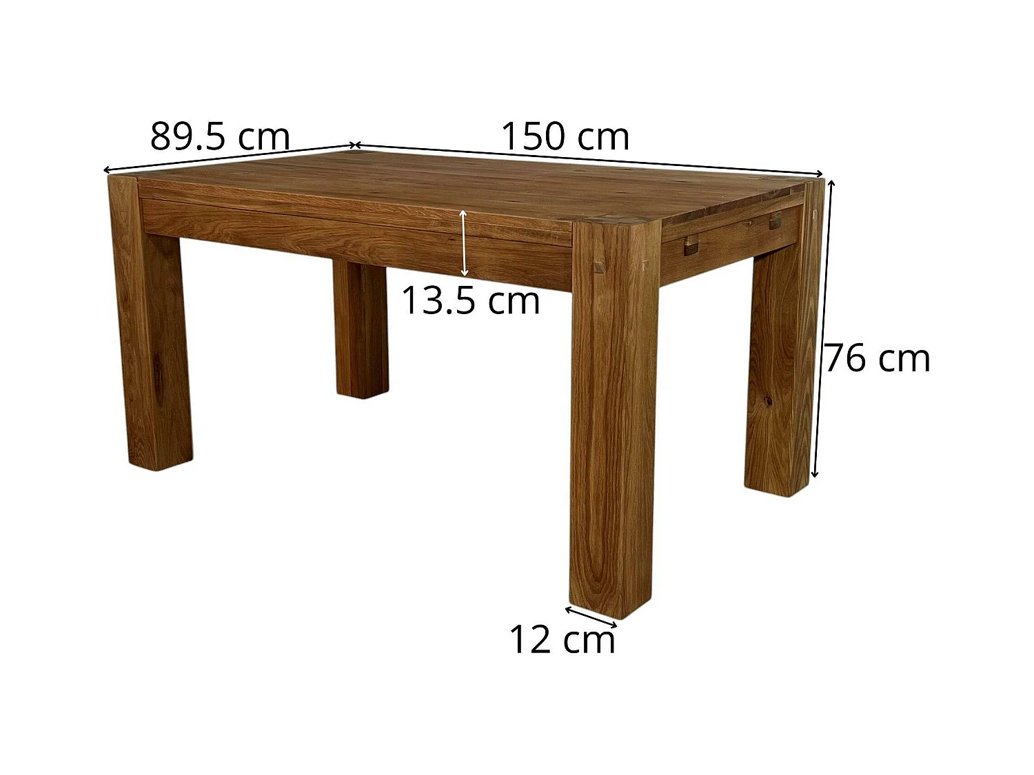 Table à manger extensible bois de chêne 150-250 FJORD