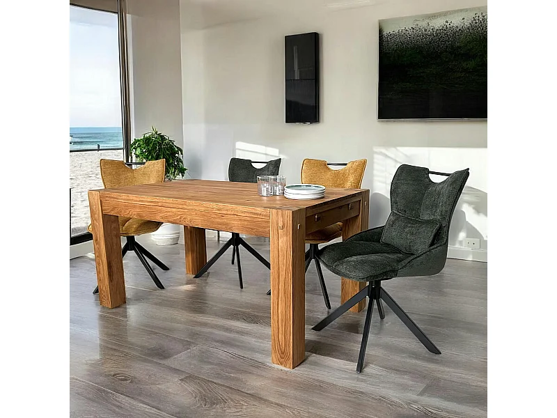 Table à manger extensible bois de chêne 150-250 FJORD
