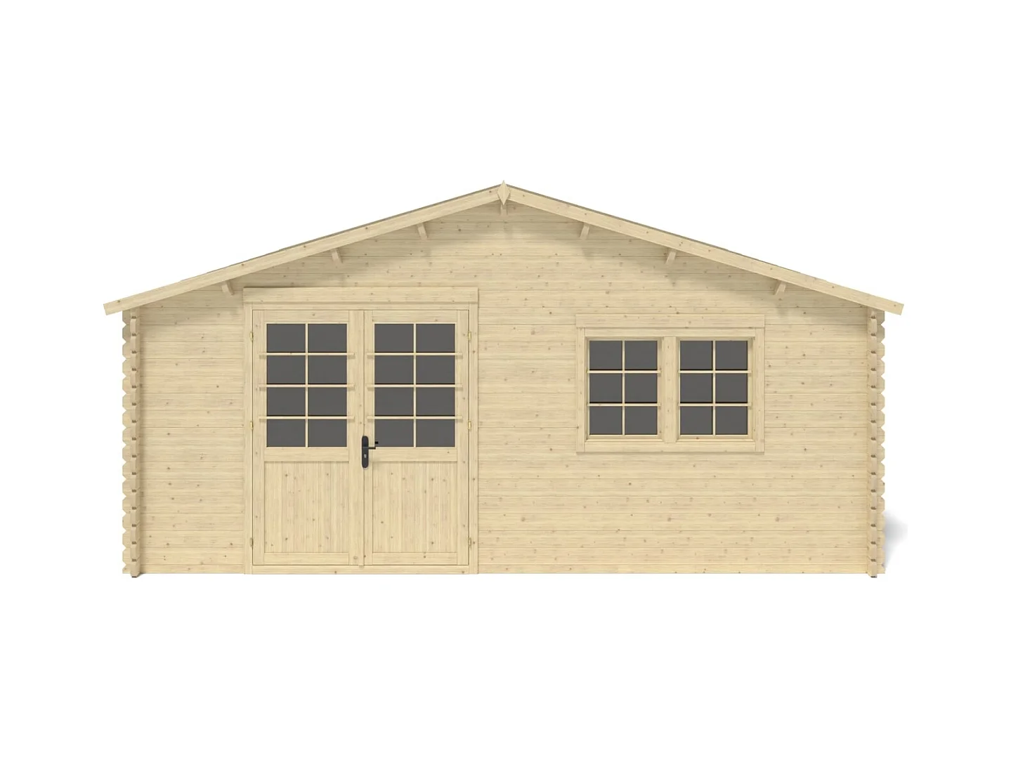 Abri de jardin en bois - 36m2 - 6x6m - Ep. 40mm - Couleur: naturel - DOM749 - ALTANKA