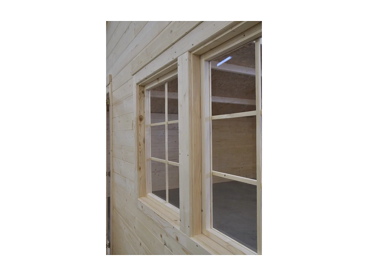 Abri de jardin en bois - 36m2 - 6x6m - Ep. 40mm - Couleur: naturel - DOM749 - ALTANKA