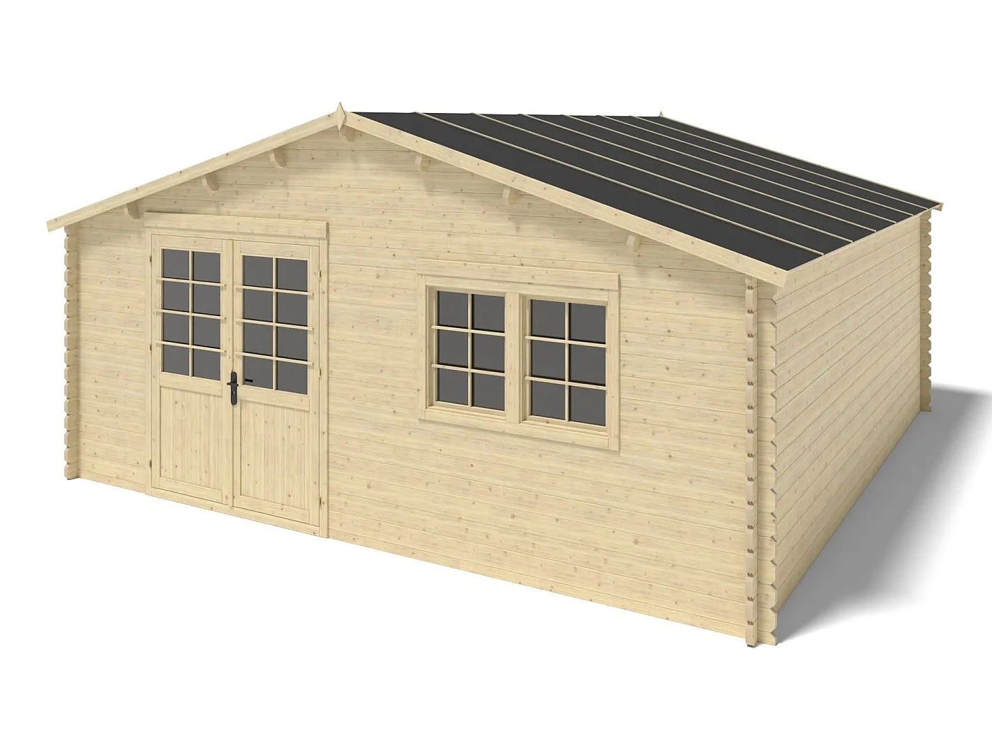 Casetta da giardino in legno - 36m2 - 6x6m - 40mm - colore: naturale - DOM749 - ALTANKA