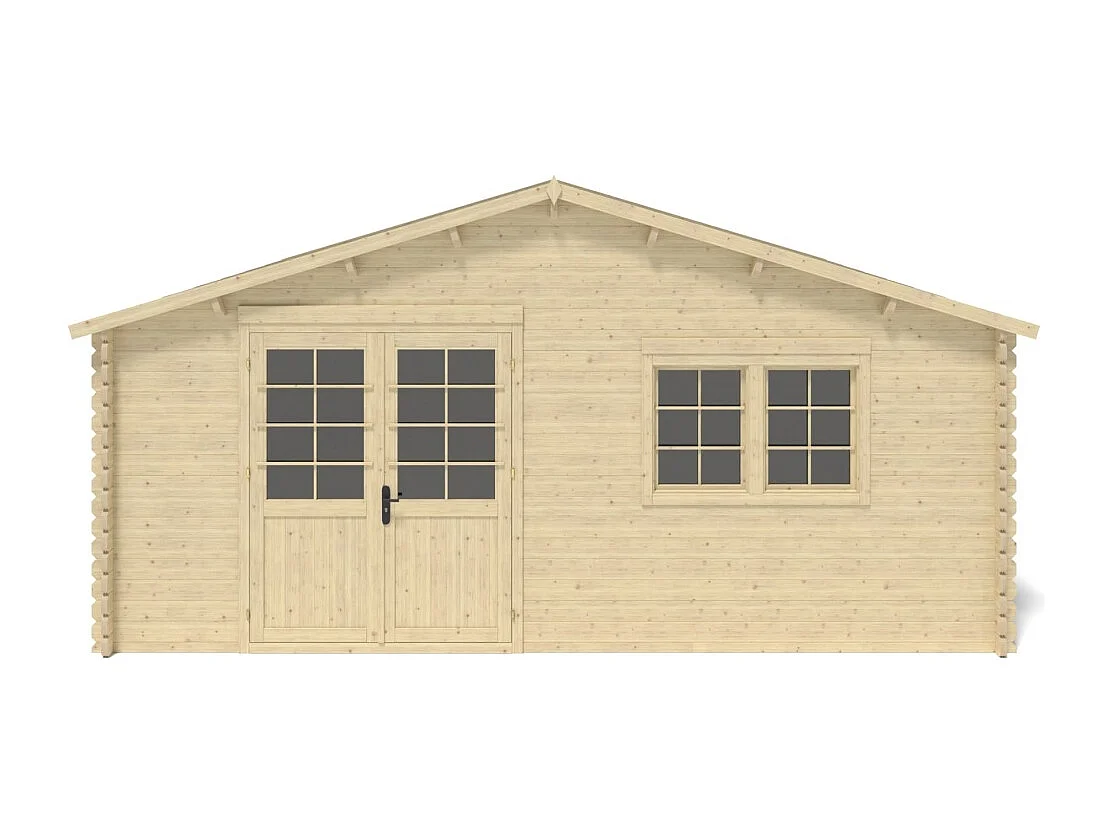 Casetta da giardino in legno - 36m2 - 6x6m - 40mm - colore: naturale - DOM749 - ALTANKA