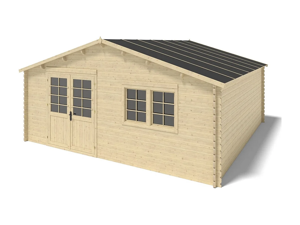 Casetta da giardino in legno - 36m2 - 6x6m - 40mm - colore: naturale - DOM749 - ALTANKA