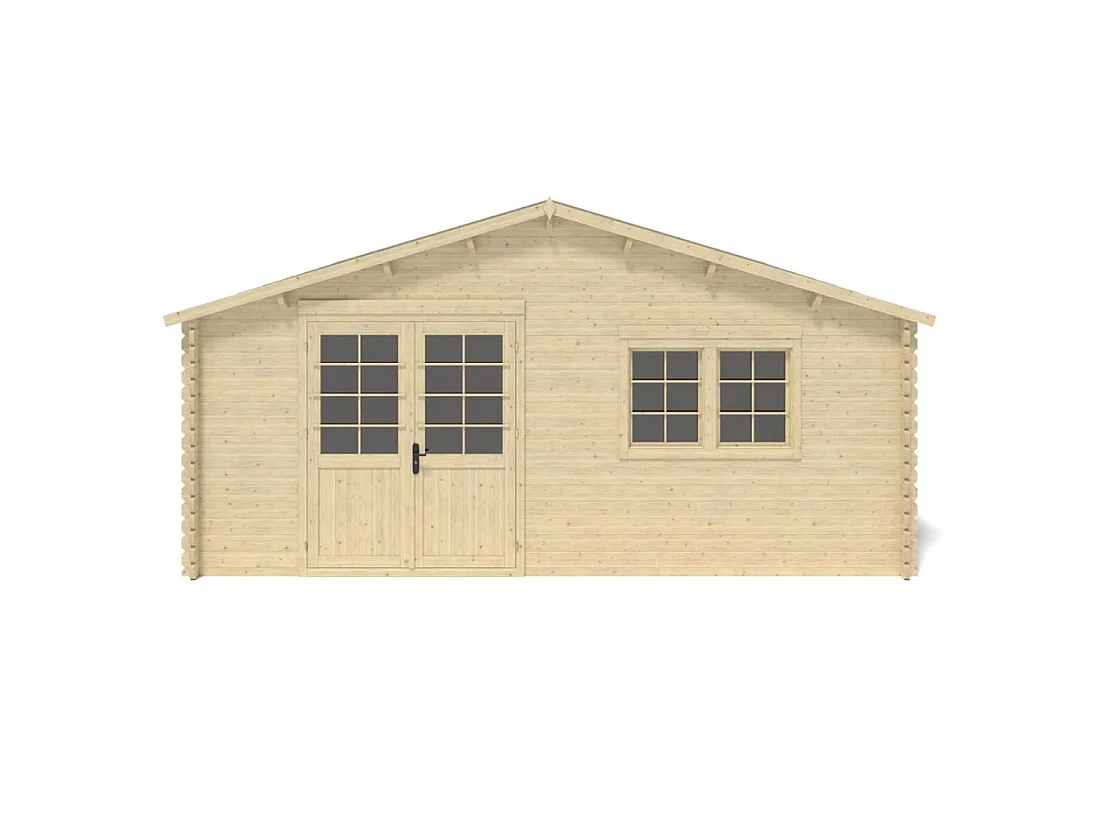 Casetta da giardino in legno - 36m2 - 6x6m - 40mm - colore: naturale - DOM749 - ALTANKA