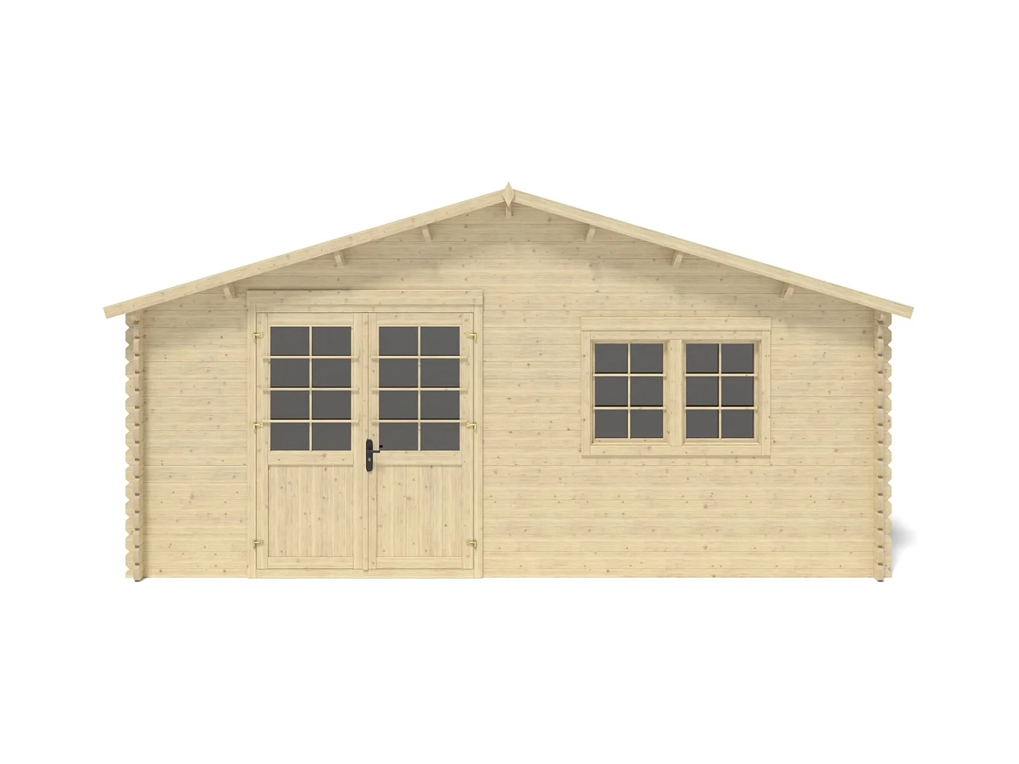 Abri de jardin en bois - 30m2 - 6x5m - Ep. 40mm - Couleur: naturel - DOM747 - ALTANKA