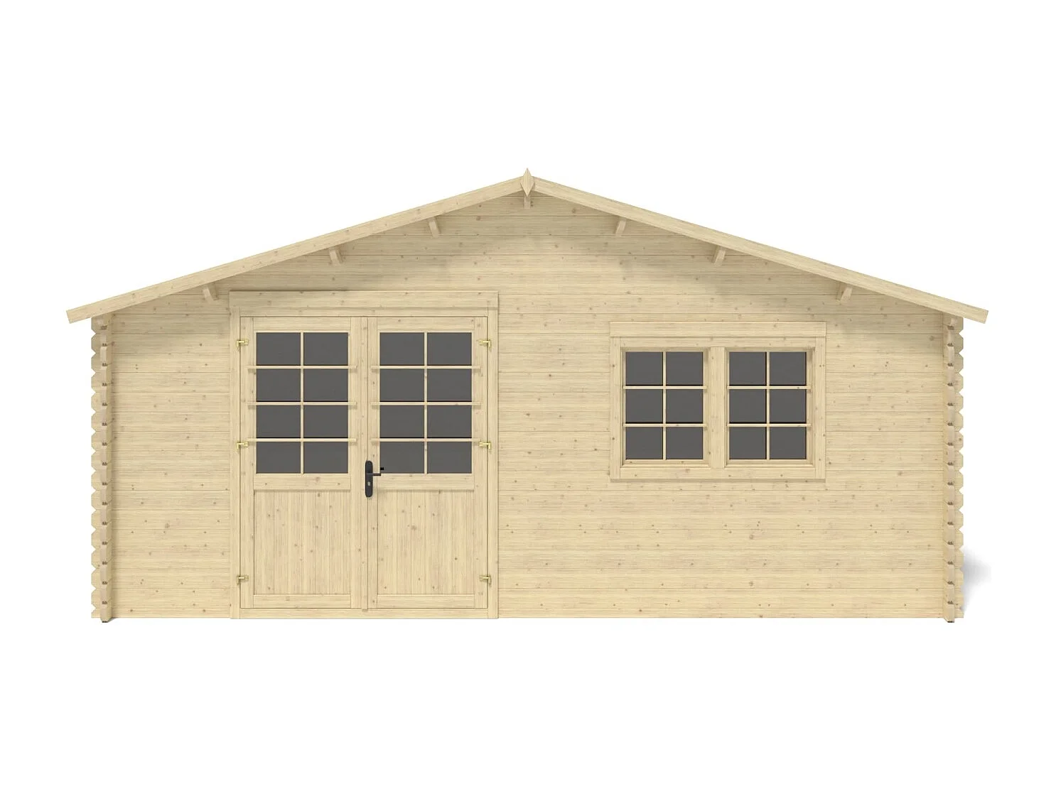 Abri de jardin en bois - 30m2 - 6x5m - Ep. 40mm - Couleur: naturel - DOM747 - ALTANKA