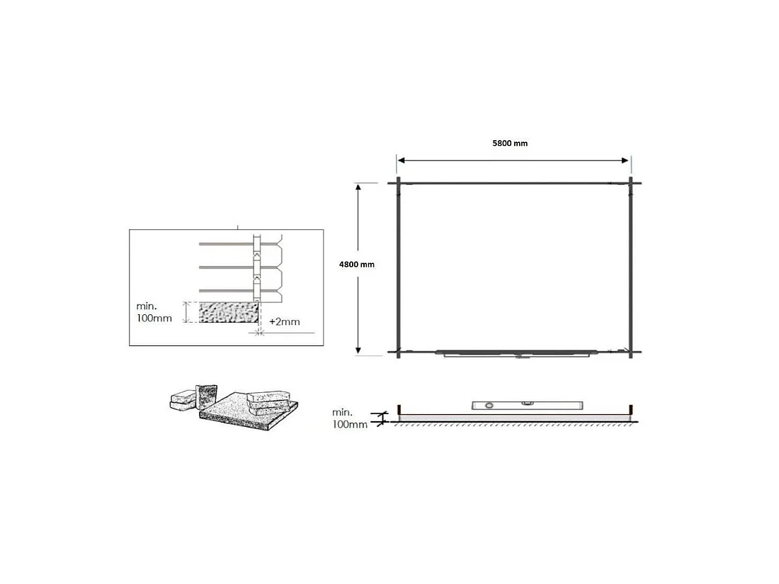 Casetta da giardino in legno - 30m2 - 6x5m - 40mm - colore: naturale - DOM747 - ALTANKA