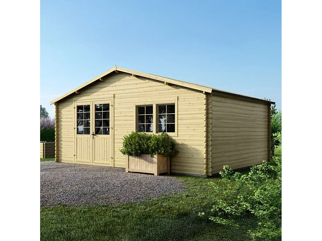Casetta da giardino in legno - 30m2 - 6x5m - 40mm - colore: naturale - DOM747 - ALTANKA