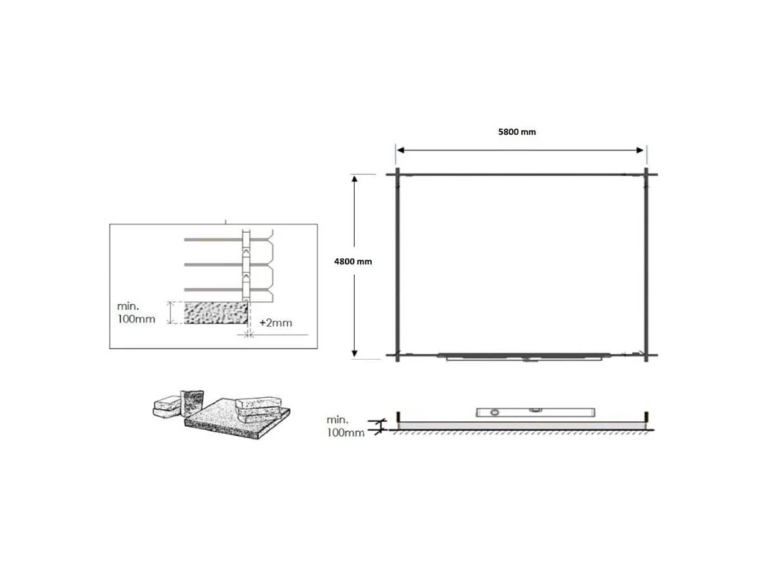 Casetta da giardino in legno - 30m2 - 6x5m - 40mm - colore: naturale - DOM747 - ALTANKA