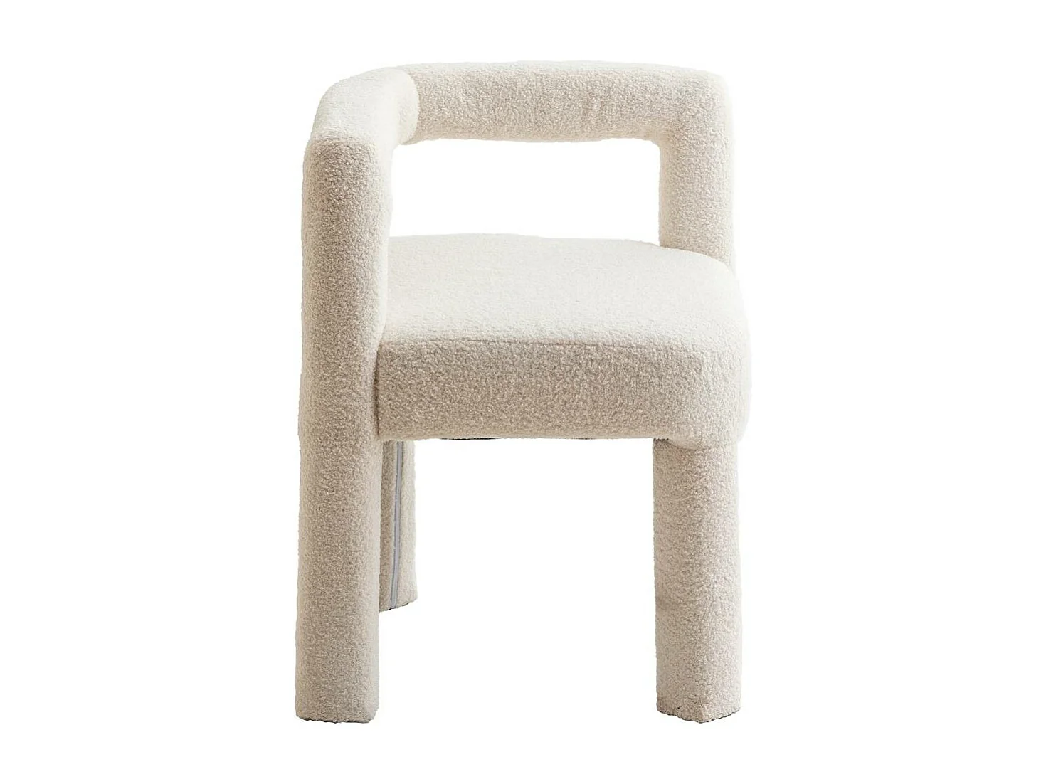 Silla esquinero en tela bouclé blanco Soléa