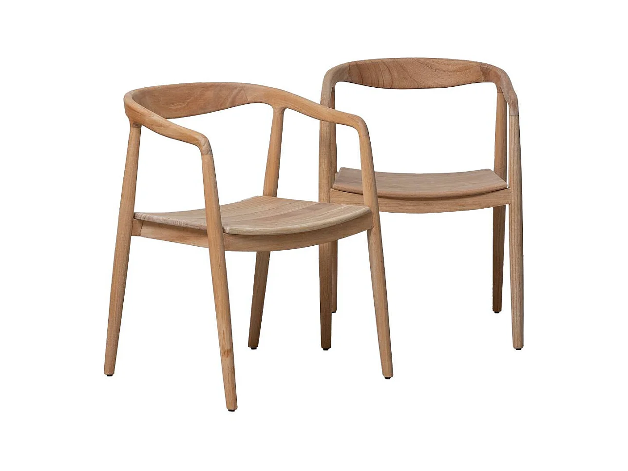Chaise en bois de teck brut June  (lot de 2)