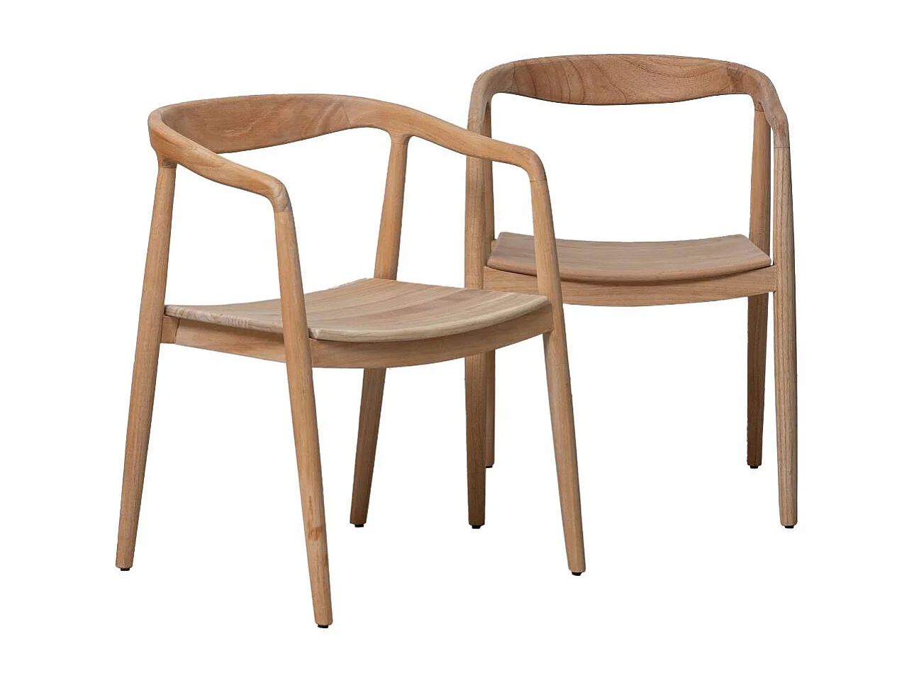 Chaise en bois de teck brut June (lot de 2)
