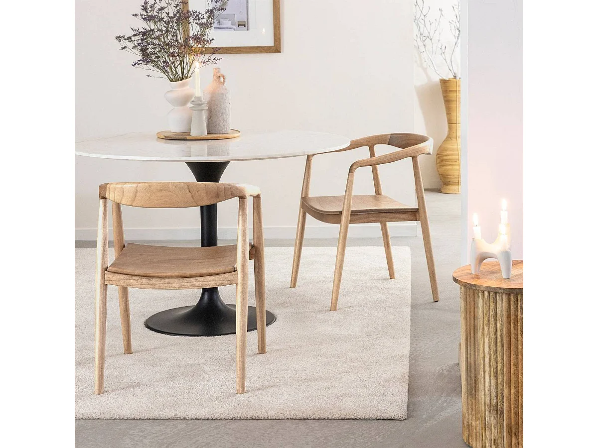 Chaise en bois de teck brut June (lot de 2)