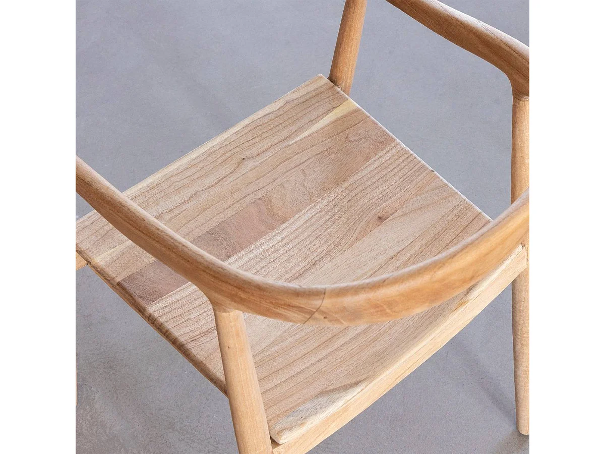 Chaise en bois de teck brut June (lot de 2)