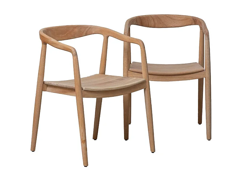 Chaise en bois de teck brut June (lot de 2)