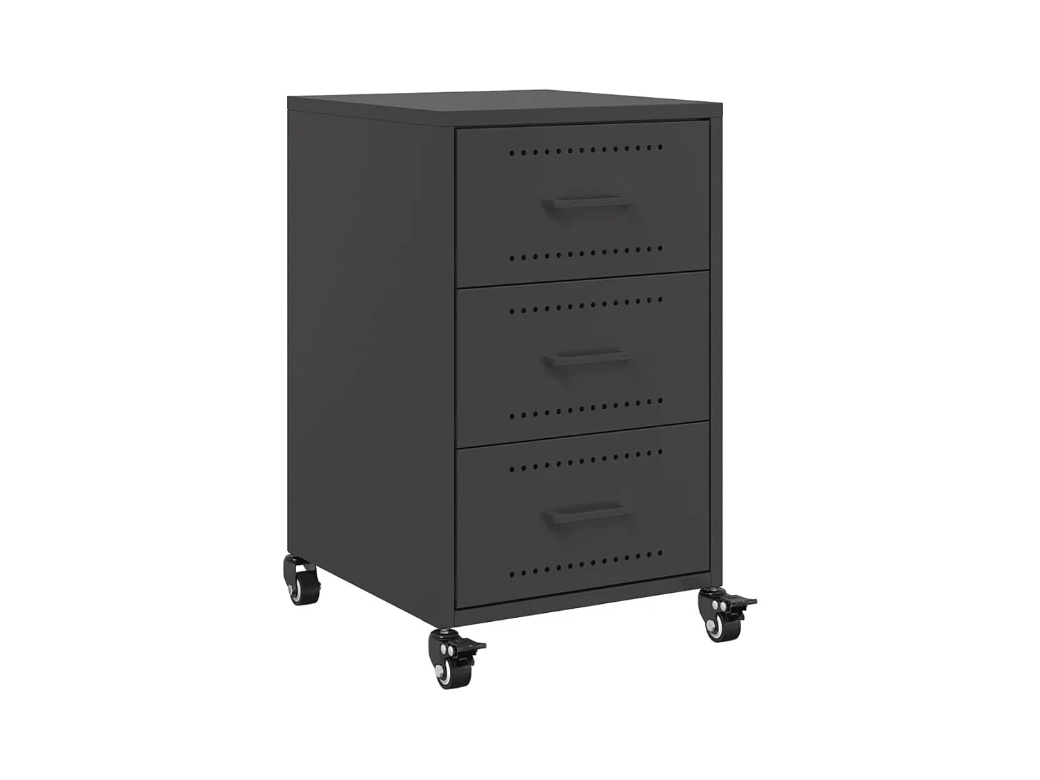 Table de chevet noir 36x39x59 cm acier