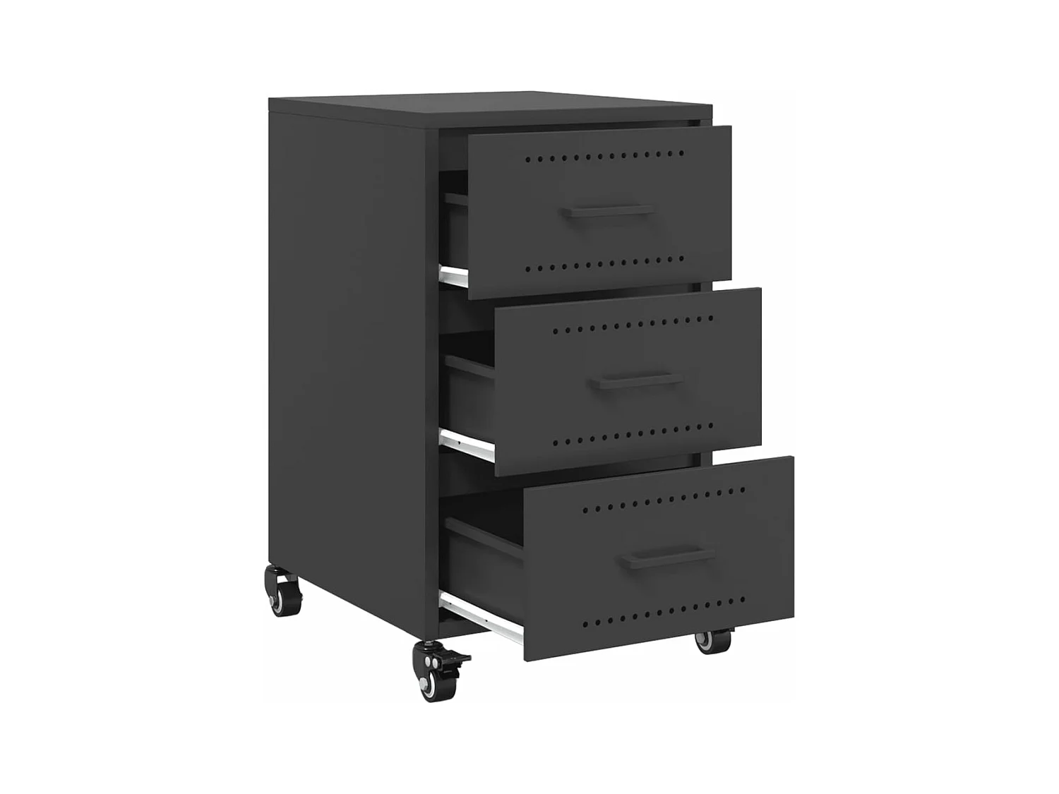 Table de chevet noir 36x39x59 cm acier