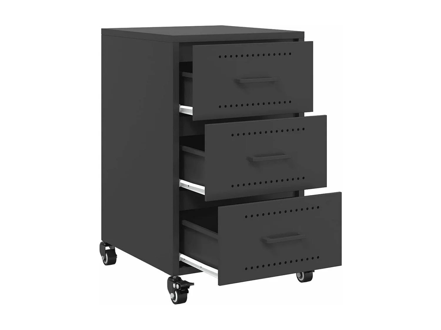 Table de chevet noir 36x39x59 cm acier