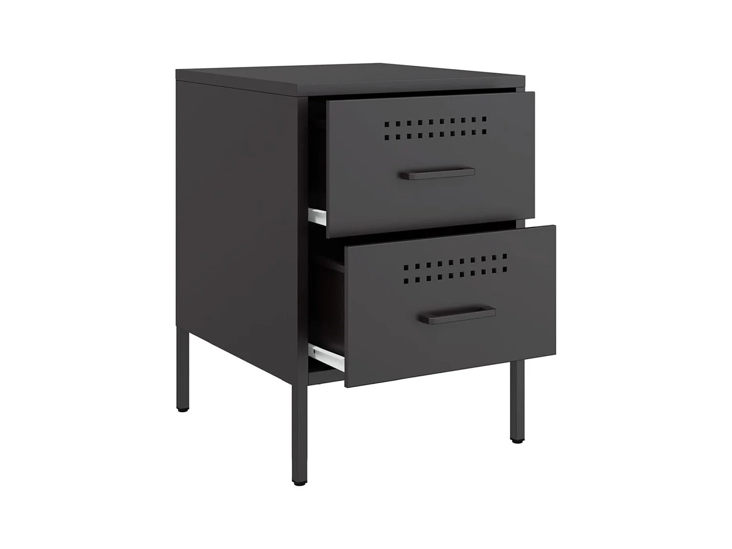 Table de chevet noir 36x39x50,5 cm acier