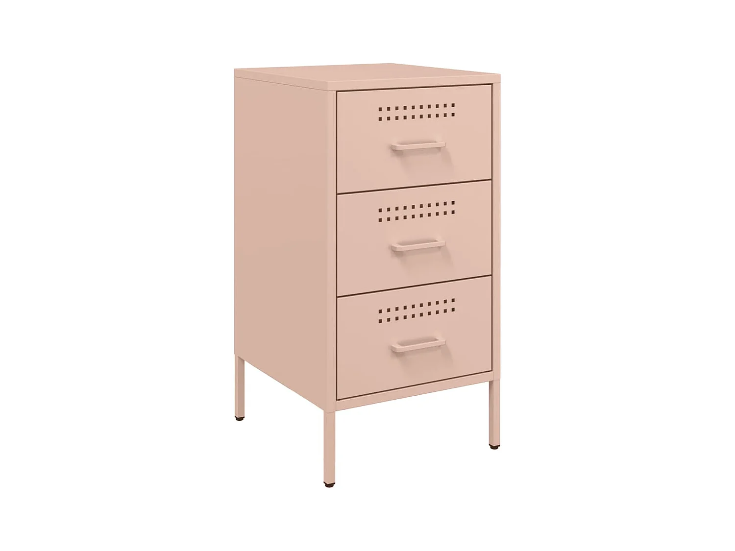 Table de chevet rose 36x39x68 cm acier