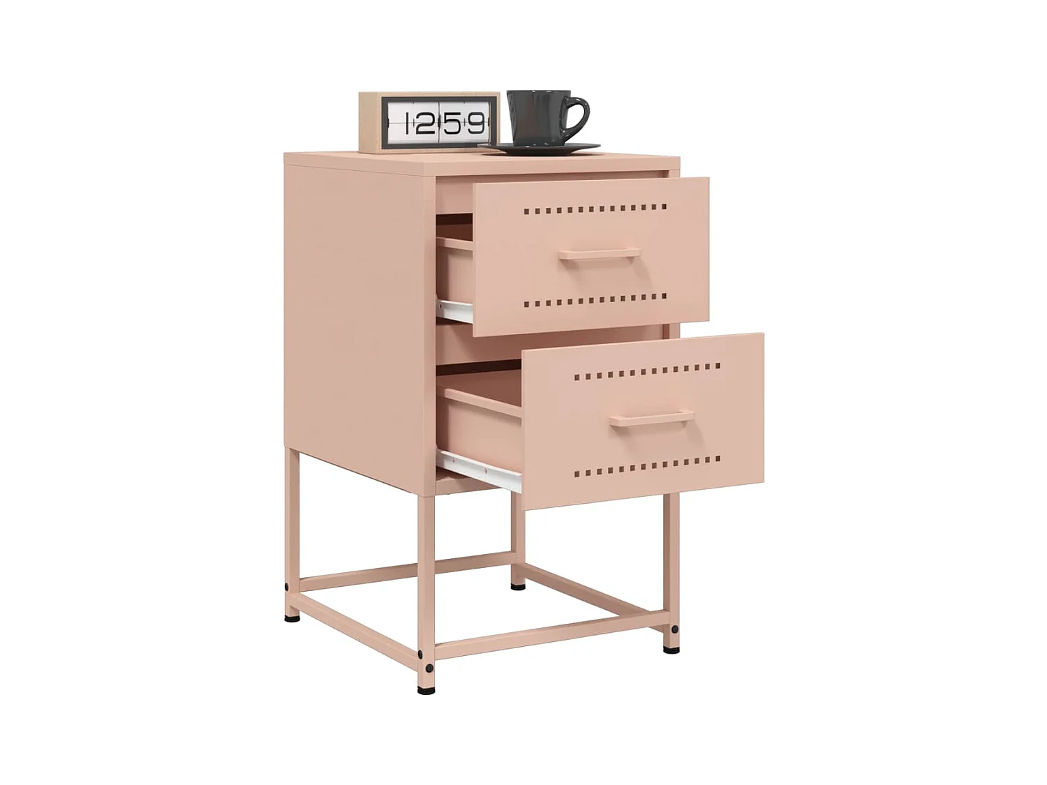 Table de chevet rose 36x39x60,5 cm acier