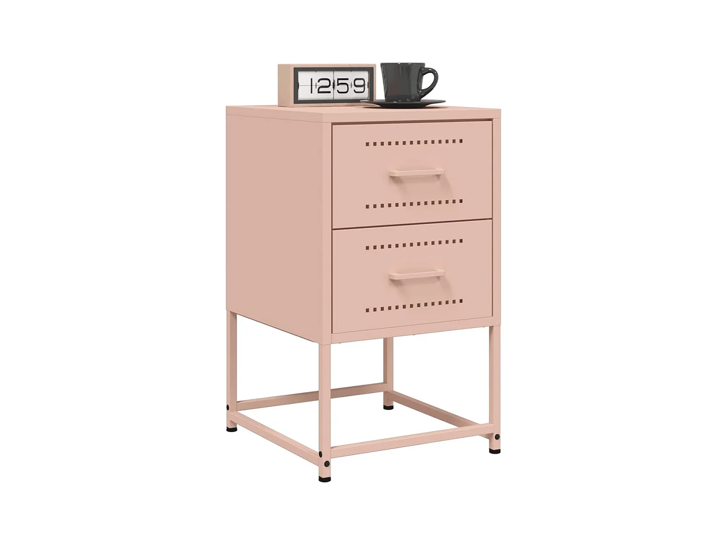 Table de chevet rose 36x39x60,5 cm acier