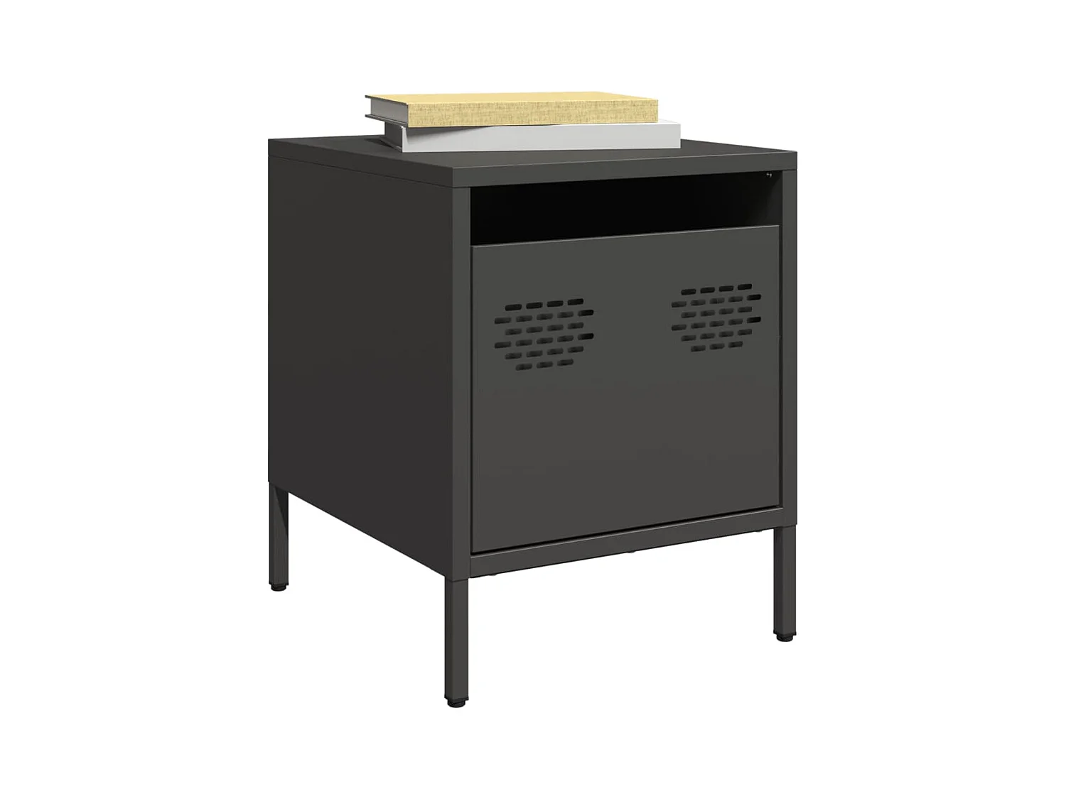 Table de chevet noir 35x39x43,5 cm acier