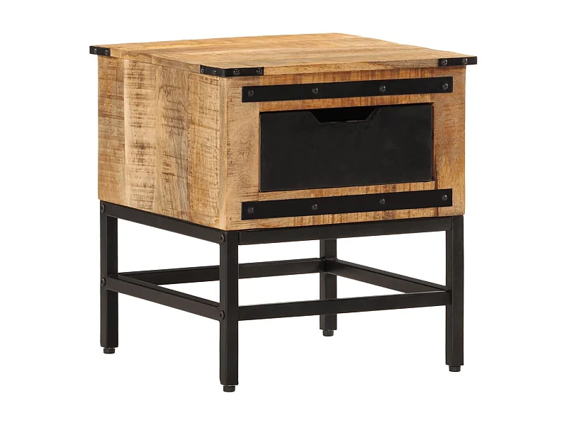 Table de chevet 40x40x45 cm bois de manguier massif
