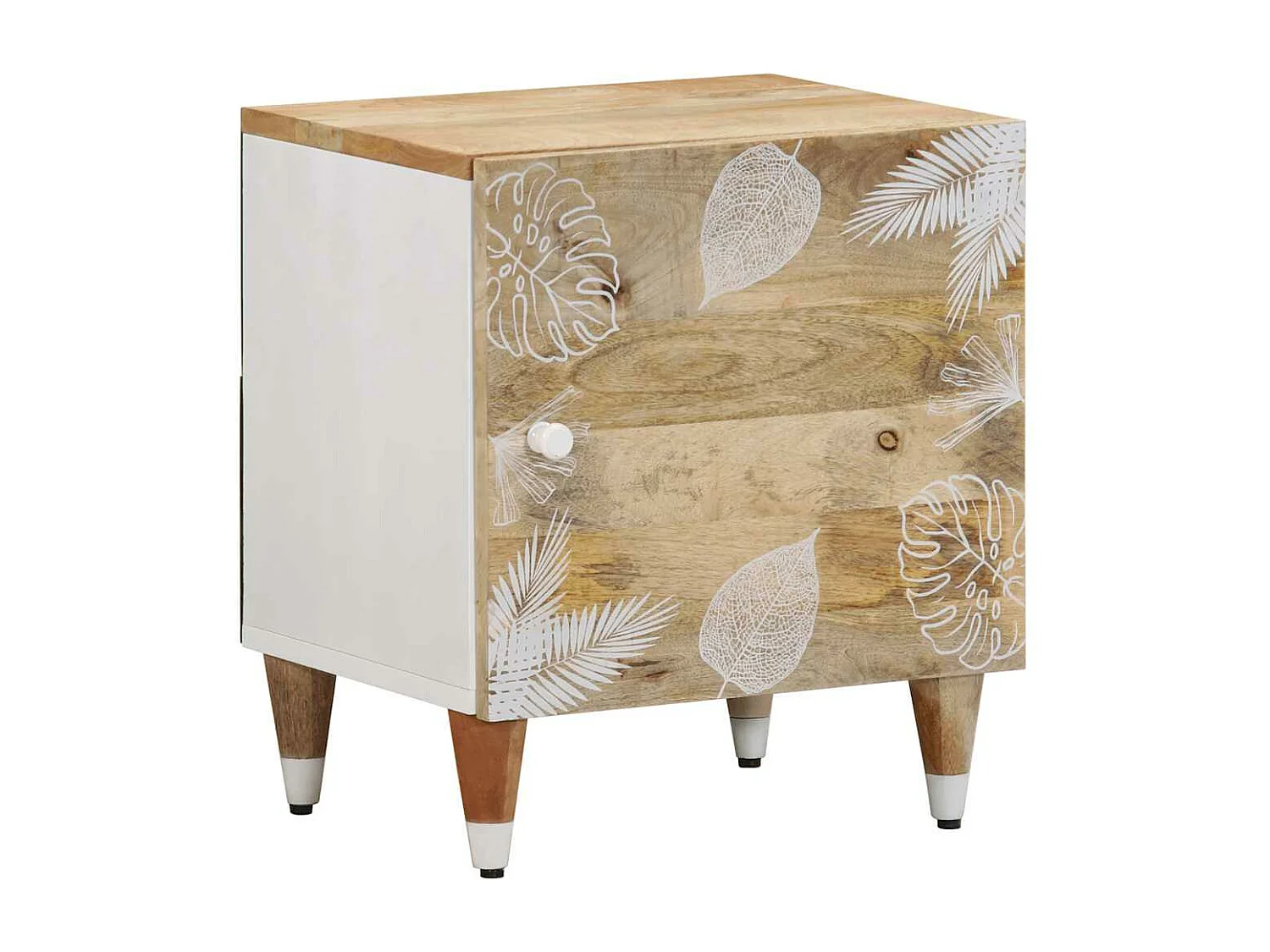 Table de chevet 40x33,5x46 cm bois de manguier solide