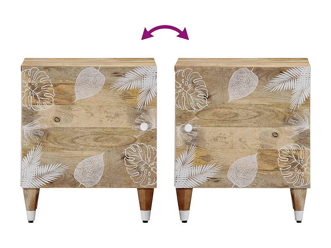 Table de chevet 40x33,5x46 cm bois de manguier solide