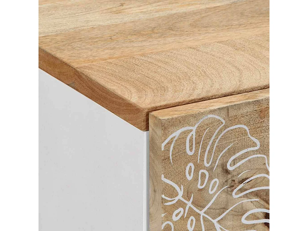 Table de chevet 40x33,5x46 cm bois de manguier solide