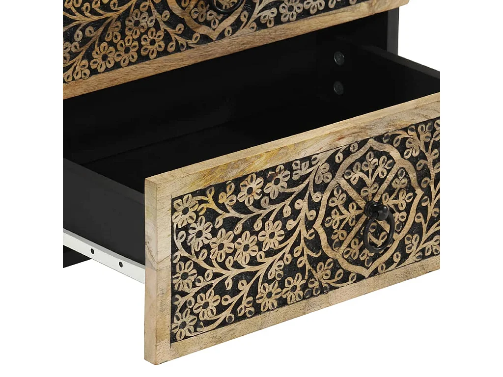 Table de chevet 50x33x60 cm bois de manguier massif