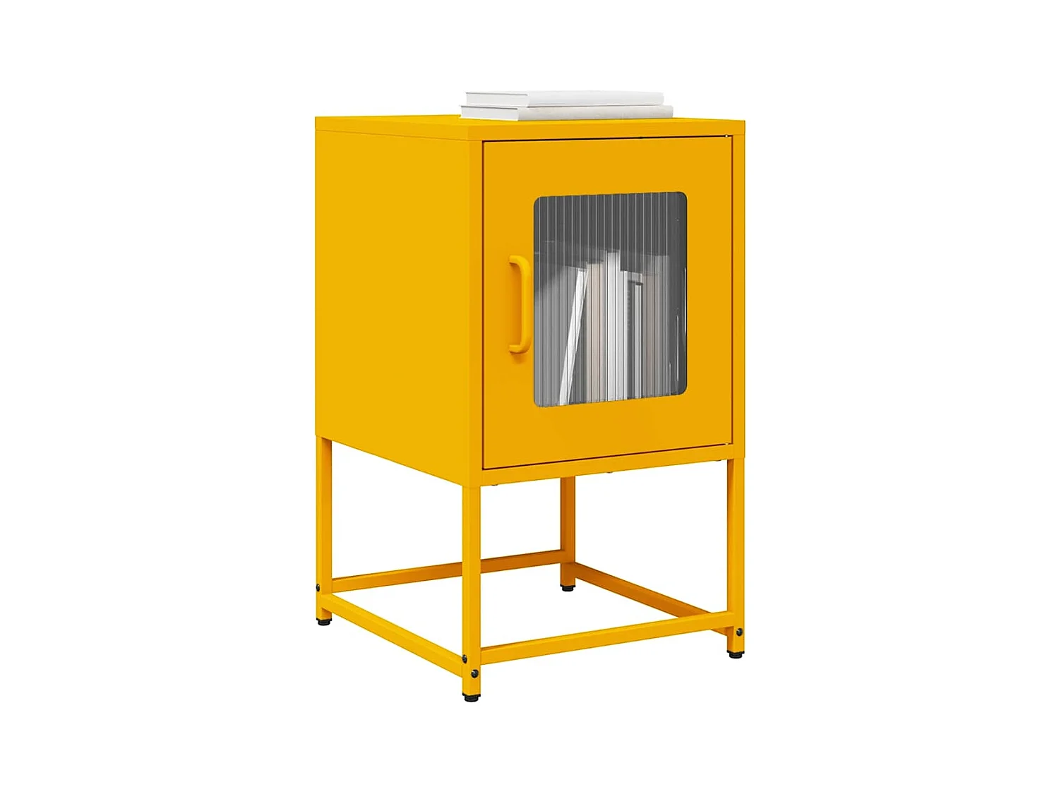 Table de chevet jaune moutarde 36x39x60,5 cm