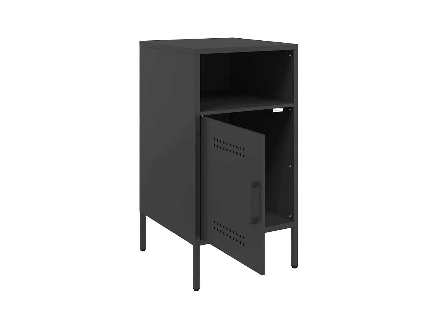 Table de chevet noir 36x39x68 cm acier
